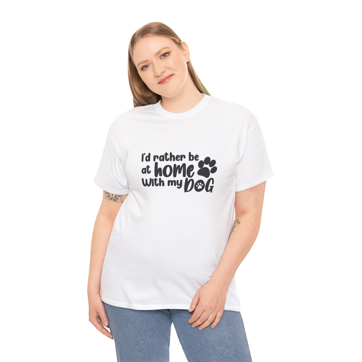 Rather be Home with my Dog Cotton Tee