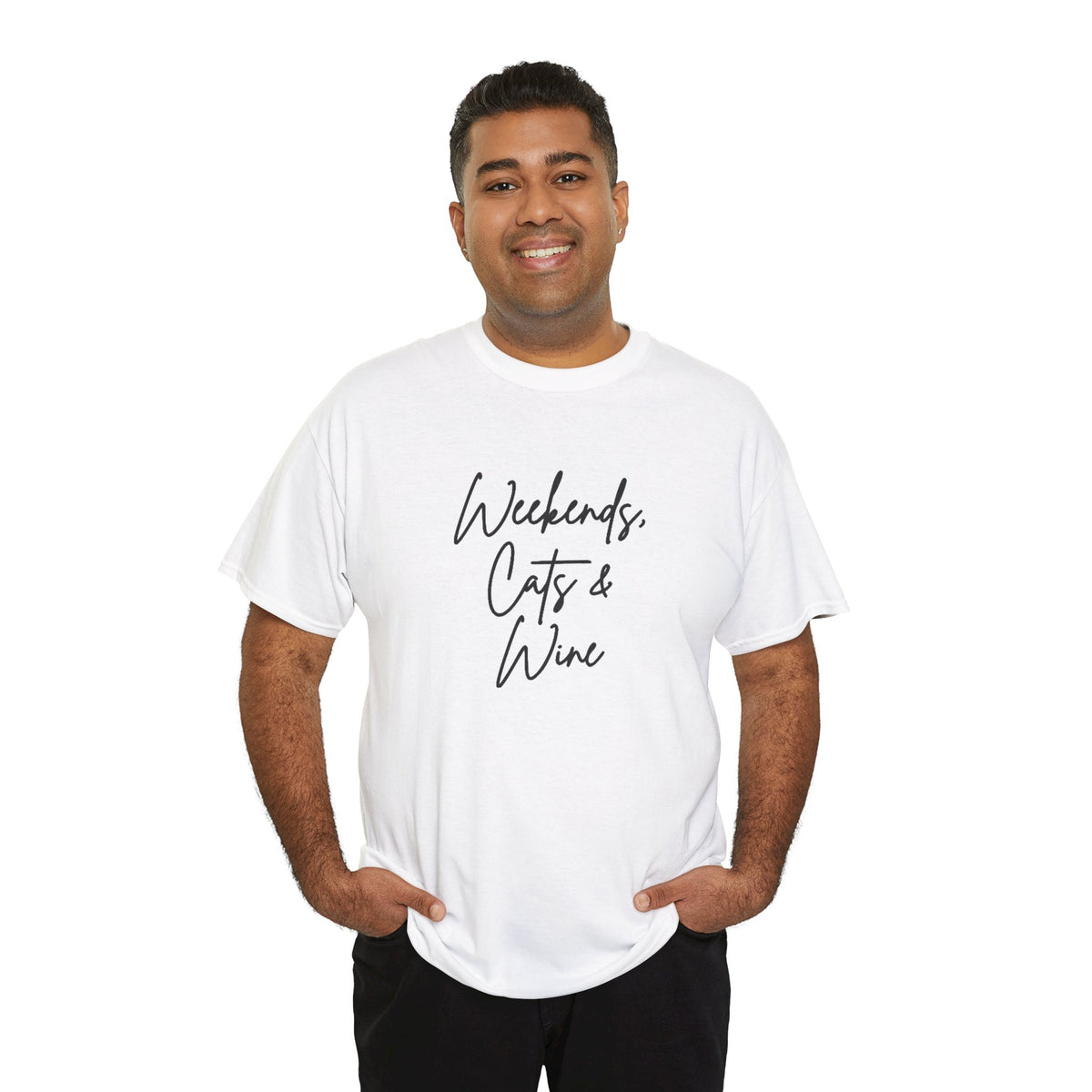 Weekends, Cats and Wine Cotton Tee