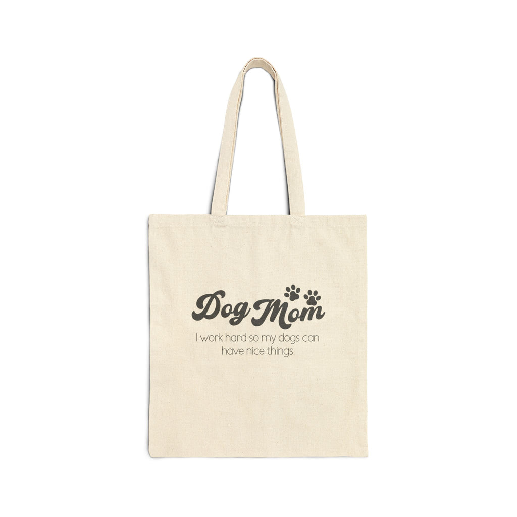 Dog Mom Cotton Canvas Tote Bag