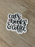 Cats, books and Coffee sticker