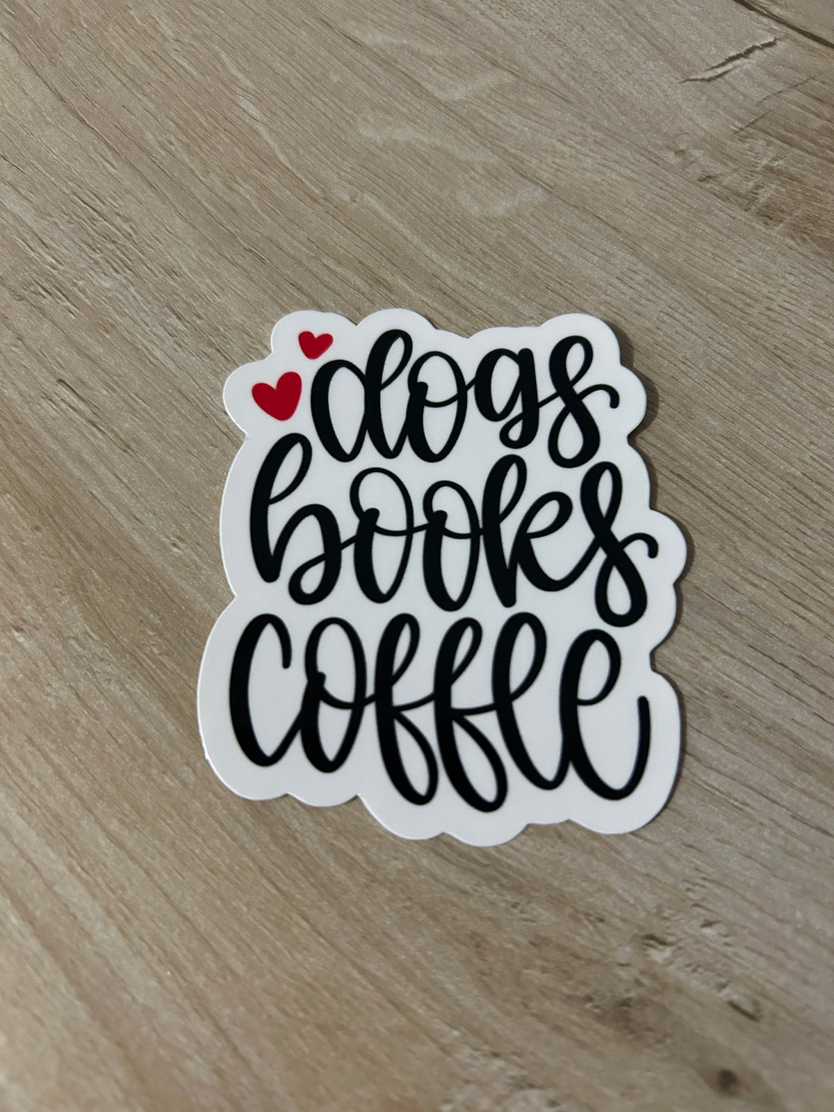Dogs, books and Coffee sticker